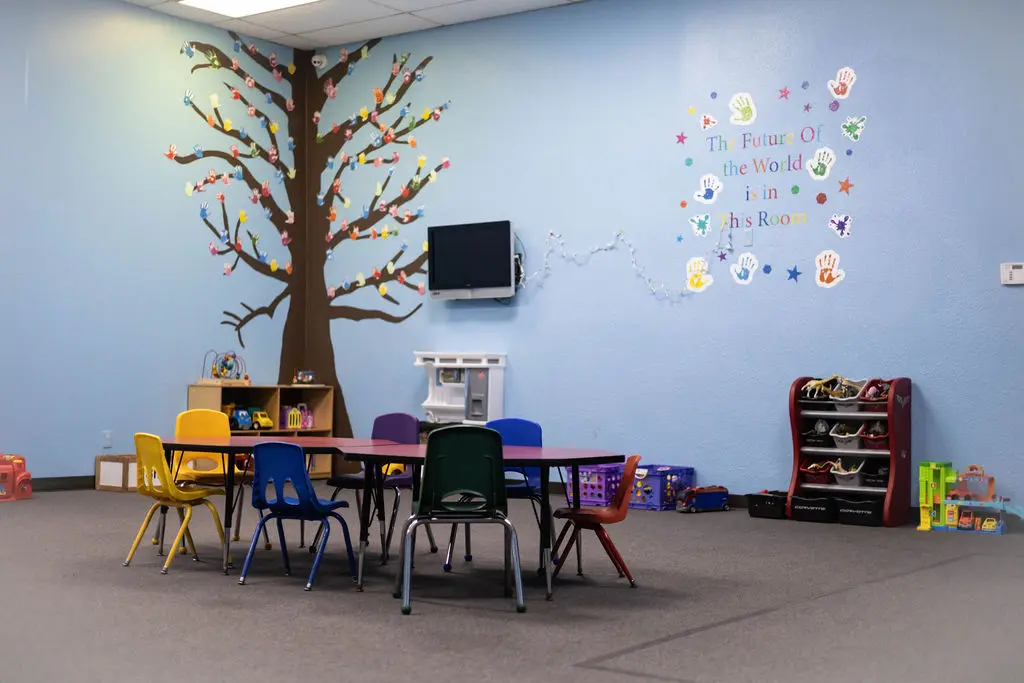 TX Fitness Kids Zone play area with toys tables and activities for children in Forney TX gym